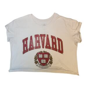 Cropped HARVARD TEE T SHIRT Authentic Red Logo worn on campus medium ivy league